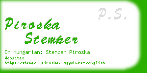 piroska stemper business card